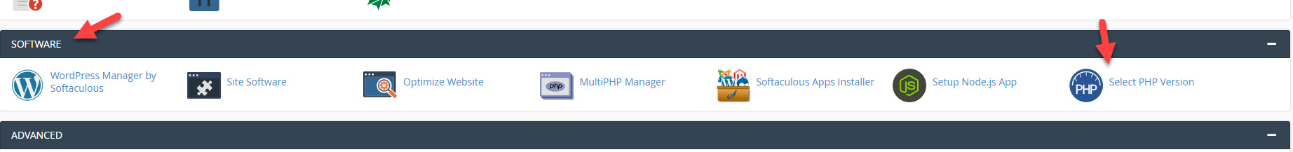 Nâng cấp PHP từ cPanel (Click để xem rõ hơn) Nâng cấp PHP từ cPanel (Click để xem rõ hơn)